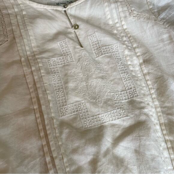 Massimo Dutti Girls Ivory Dress Lined Long Sleeve Size 13-14 Years - Picture 10 of 10